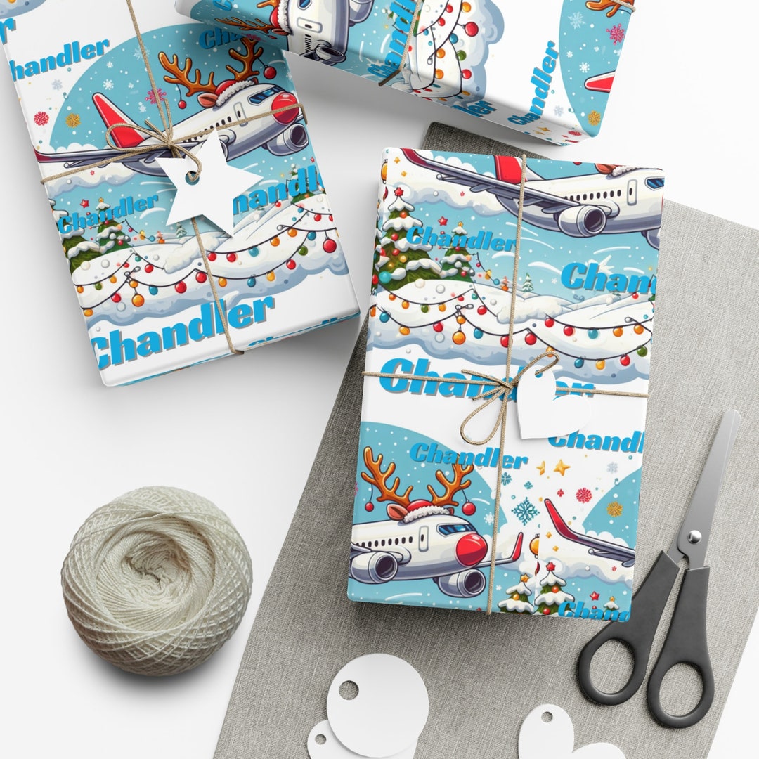 Custom Gift Wrapping Paper Airplane Wrapping Paper Christmas Etsy