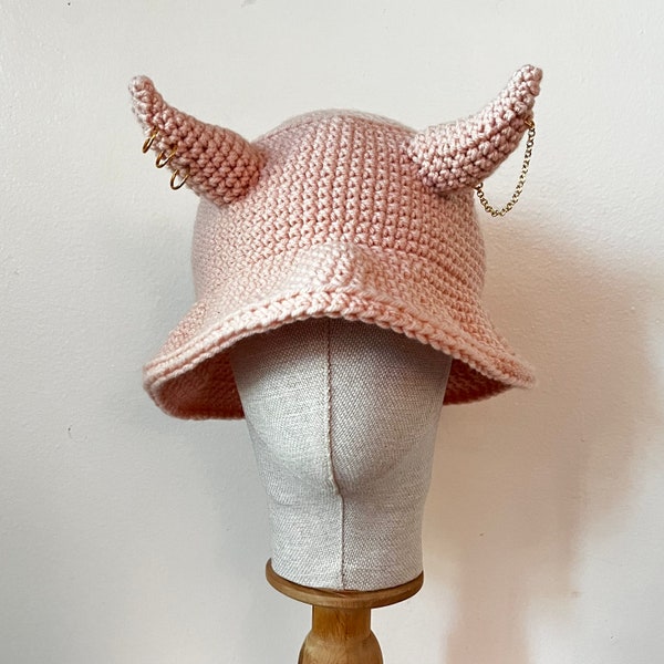 Crochet Horn Bucket hat/Handcrafted