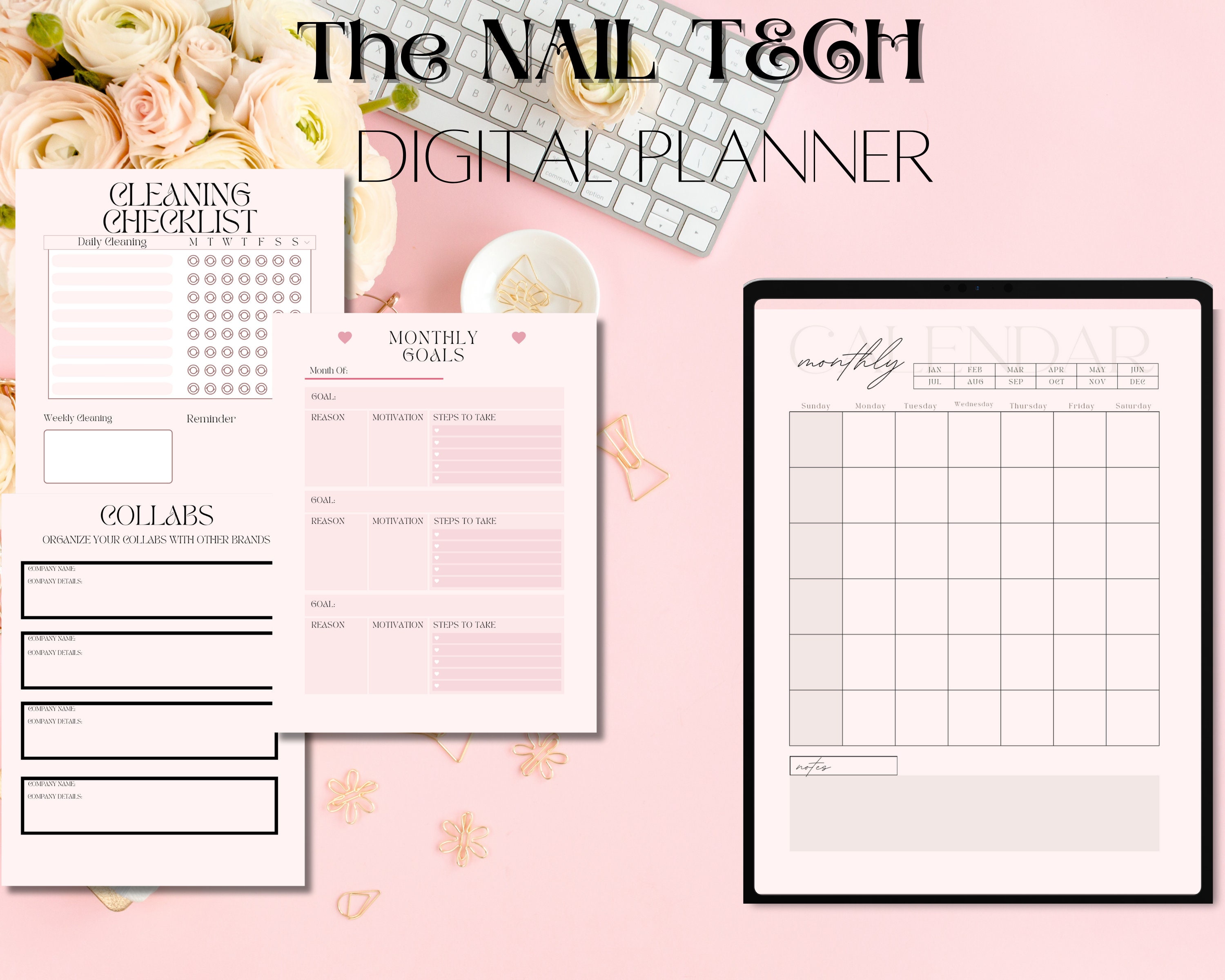 The 2023 DIGITAL Nail Tech Planner, Goodnotes Planner, Digital Planner, Monthly,weekly, Daily Planner. - Etsy