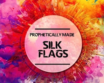 Prophetically Dyed Silk Flags-Worship Flags-Praise Dance Flags-Custom Worship Flags