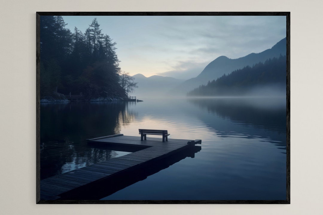 Lake Wall Art, Dock Wall Art, Landscape Wall Art, Printable Wall Art