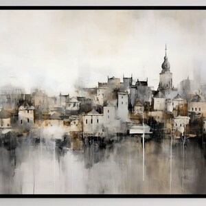 Vintage European Town Watercolor Art Print (Digital Download)