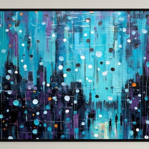 Colorful Abstract Cityscape Art Print: Modern Maximalist Decor (Digital Download)