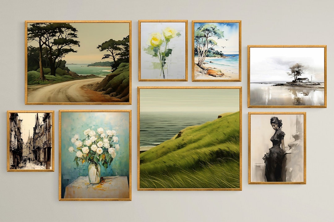 Vintage Wall Art Set Vintage Landscape Wall Gallery Etsy