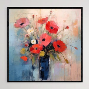Vintage Floral Oil Painting, Antique Floral Bouquet Oil Painting, Vintage Floral Digital Art, Printable Wall Art, Instant Download. S190