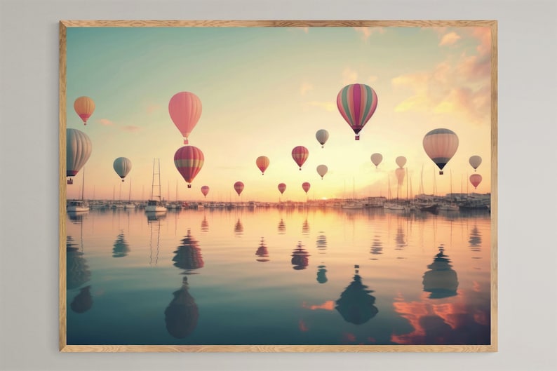 Hot Air Balloon Wall Art Hot Air Balloon Print Printable Etsy