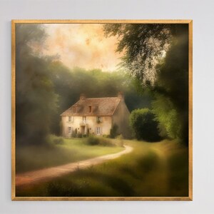 Vintage Country House Landscape Art Print (Digital Download)