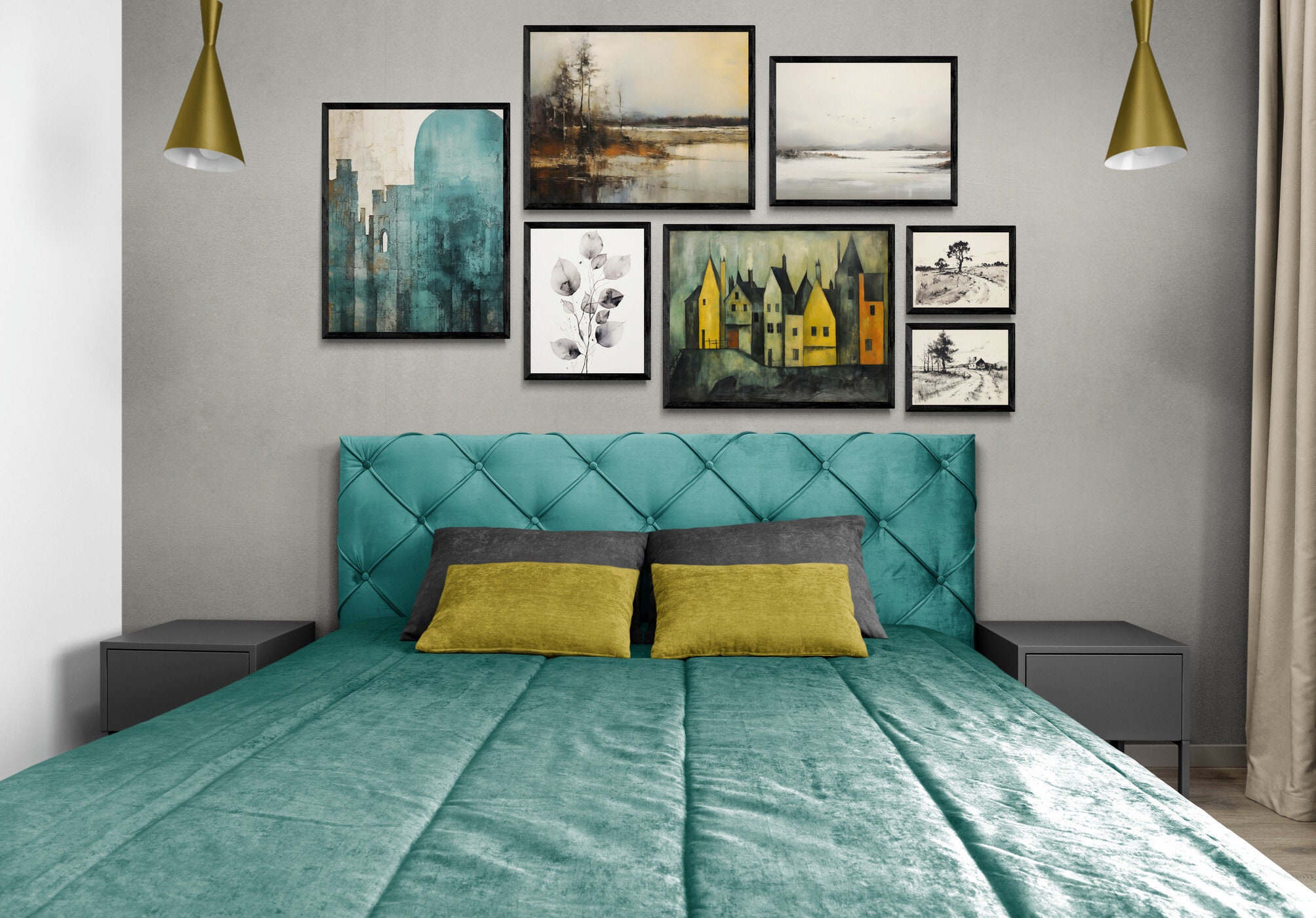 Vintage Wall Art Set Vintage Landscape Wall Gallery Etsy