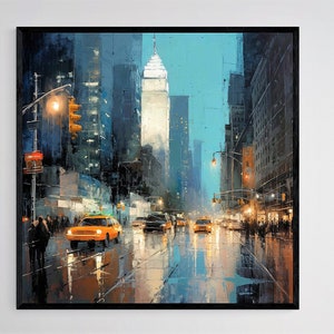 New York City Abstract Wall Art, Printable Wall Art, New York City, Wall Decor, Abstract Painting, Home Decor, Digital Download, S58