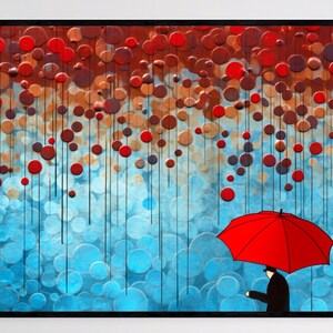 Colorful Abstract Umbrella Art Print: Maximalist Wall Decor (Digital Download)