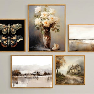 Vintage Wall Art Set, Landscape Wall Gallery, Vintage Modern Wall Gallery, Digital Wall Art, Printable Wall Art, Digital Download. AS28