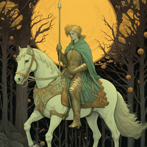 Gawain and the Green Knight Art Digital Version Poster Design Graphic Art Merlin Legend Limited Edition