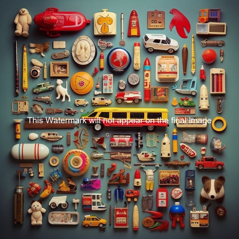 Framed Kitchen Art Print Vintage Kids Toys Airbnb VRBO Gift Etsy