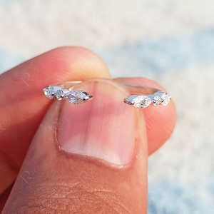 Minimalist Open Stackable Rings For Women, Open Cuff Stacking Ring, Open Gap Moissanite Wedding Band, Dainty White Gold Ring, Promise Ring