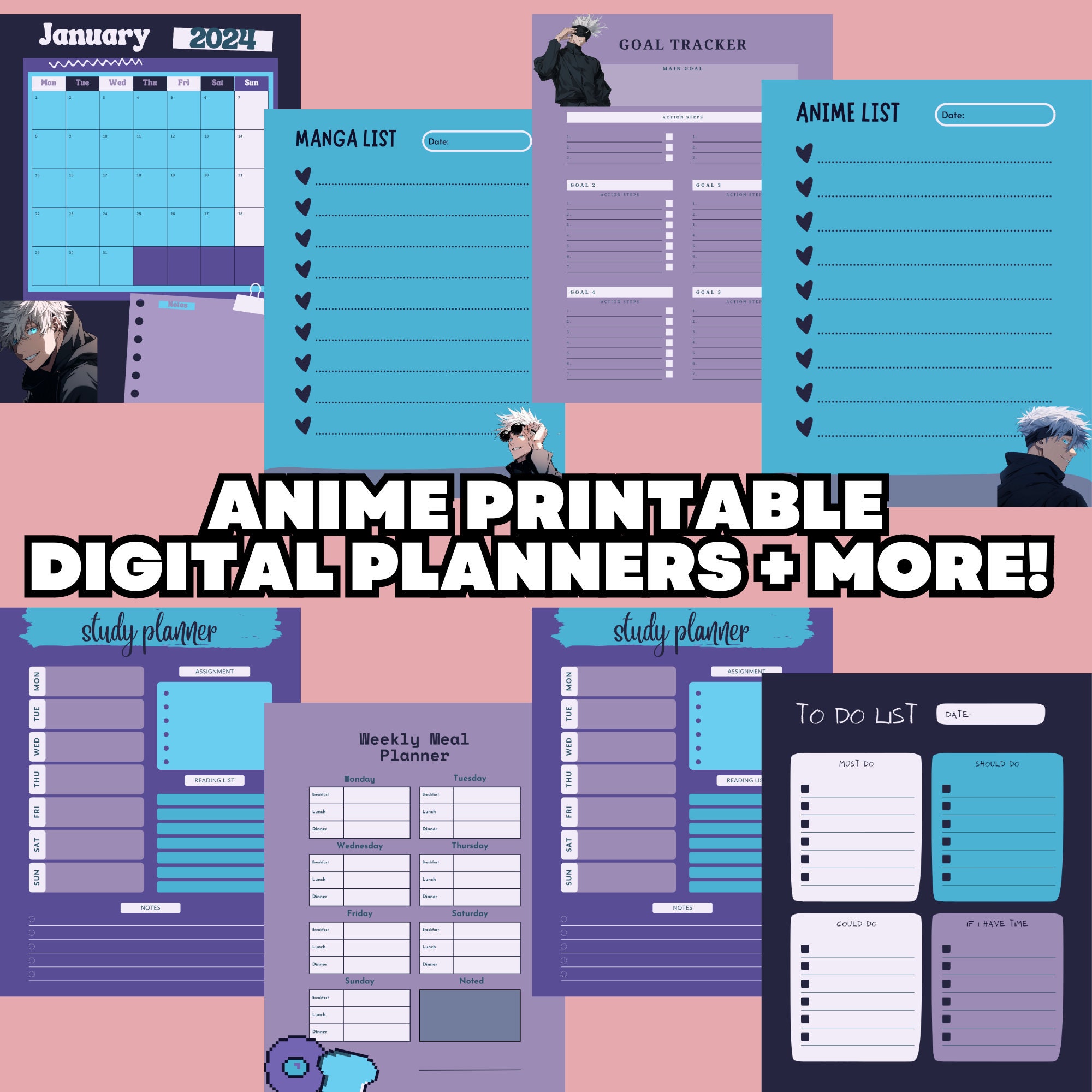 DIGITAL Anime Planner, Anime Planner 2024, Satoru Gojo Planner, Digital ...