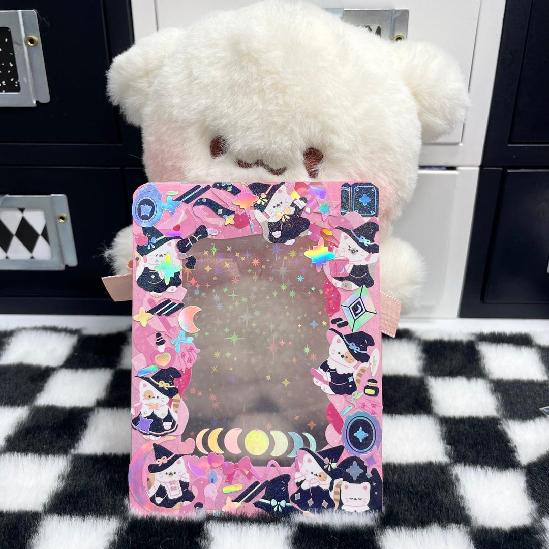 Pink Toploader Box Kpop Anime Deco Toploader Kawaii Sparkle Design Holographic Toploader ...