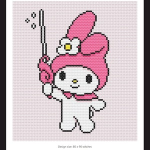 Kawaii Wit Konijntje Key Master Cross Stich Patroon PDF