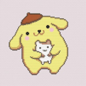 Pompom Puppy & Hamster Kawaii Cross Stitch Pattern PDF