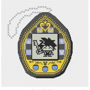 Kingdom Hearts Tamagotchi Dark Cross Stitch Pattern PDF