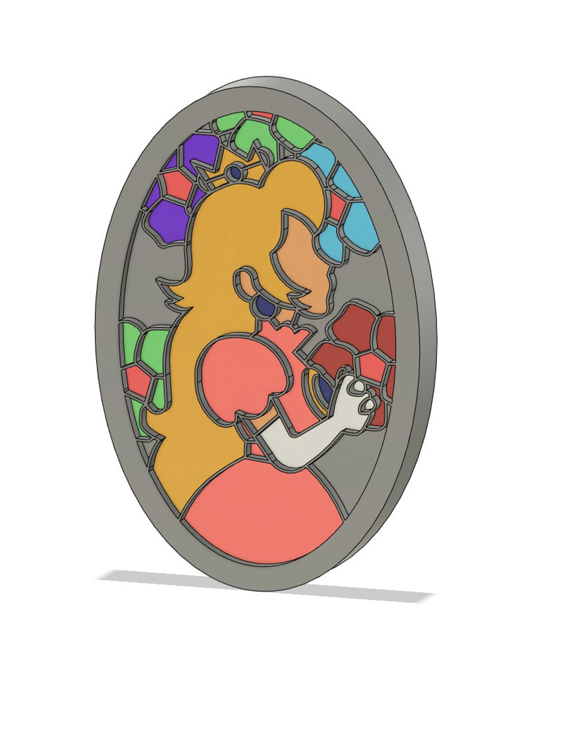 Princess Peach Stained Glass printable Etsy