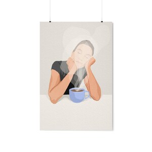 Affiche verticale mate Premium Coffee Girl