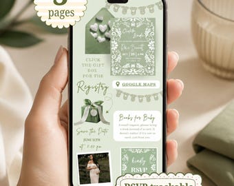 Digital Cielito Lindo Boy Baby Shower Invitation, Sage Green Talavera Canva Text Invite