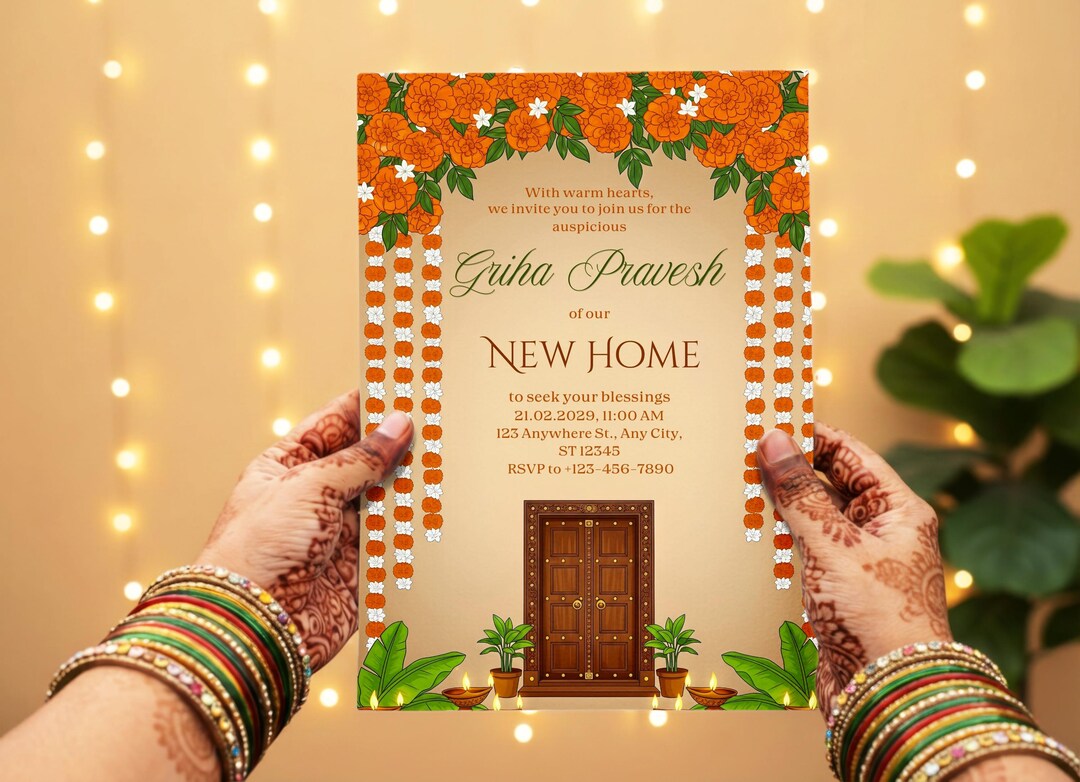 Griha Pravesh Invitation | House Warming Invitation | New Home Ceremony ...