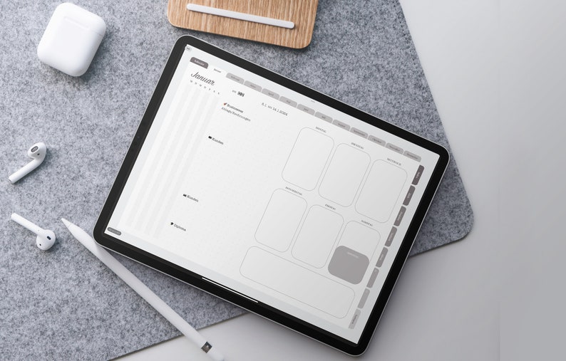 Digital business planner for iPad, Goodnotes, undated, customizable, project plan, weekly plan, annual plan, interactive, German, stickers image 4