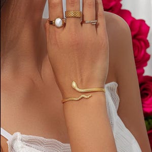 Gold snake bracelet, snake cuff bracelet, gold snake bracelet, gold bracelet, snake bracelet, statement bracelet, bracelets for women