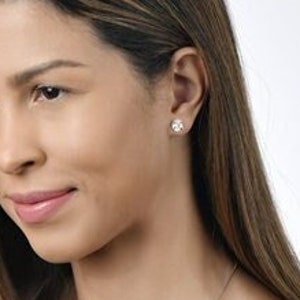 0.50 - 4 CTW Certified Lab Grown Diamond Earrings in 14K White Gold | 4 Prong Diamond Studs | With Screw Back Findings