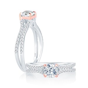Lumante's 1.27cttw Two Tone Lab-grown Diamond Engagement Ring In 14k Gold (F-G Color, VS Clarity)