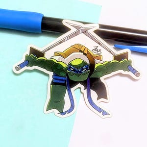 Leonardo Teenage Mutant Ninja Turtle (TMNT) Sticker. Buy 3, get 1 free!