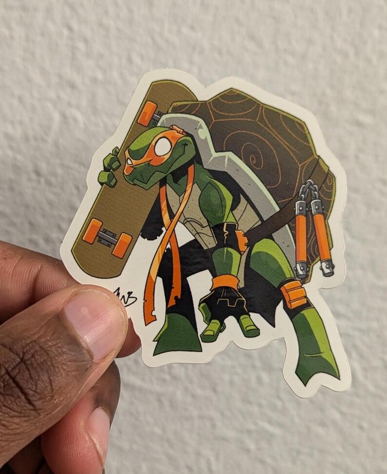 Michelangelo Teenage Mutant Ninja Turtle (TMNT) Sticker, Buy 3, Get 1 ...