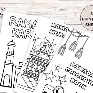Printable Ramadan Coloring Book for Muslim Kids – Digital Islamic Activity Book featuring mosques, crescent moons, lanterns, Quran, duas, iftar, and Eid celebrations. Perfect for Ramadan homeschool, Sunday school, and Islamic learning, this fun and educational Ramadan activity book nurtures creativity while teaching kids about fasting, prayer, and gratitude. Instantly download, print, and enjoy meaningful Ramadan crafts for toddlers, preschoolers, and young children