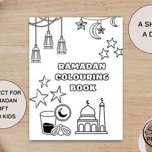 Printable Ramadan Coloring Book for Muslim Kids – Digital Islamic Activity Book featuring mosques, crescent moons, lanterns, Quran, duas, iftar, and Eid celebrations. Perfect for Ramadan homeschool, Sunday school, and Islamic learning, this fun and educational Ramadan activity book nurtures creativity while teaching kids about fasting, prayer, and gratitude. Instantly download, print, and enjoy meaningful Ramadan crafts for toddlers, preschoolers, and young children
