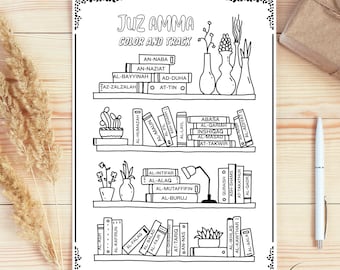 Juz Amma Surah Tracker: Quran Memorization Coloring Sheet (Digital Download)
