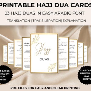 Hajj druckbare Dua Flashcards Hajj Digitales Handbuch der Duas-Arabisch, Englisch, Übersetzung,Transliteration & Erklärung Islamisches Geschenk für Hajj