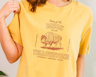 Yellowstone National Park T-Shirt, Bison Design, Park Shirt, Yellowstone Gifts, National Park Tee, Yellowstone Shirt, Camping, Hiking tshirt