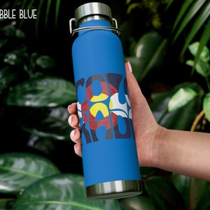 Botella de agua con el mapa del estado de Colorado, regalo de viaje, botella de agua de Colorado, regalos de Colorado, Denver, esquí, senderismo, camping, senderismo, regalo de Denver