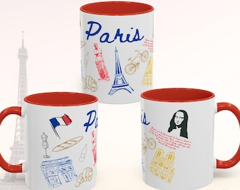 Paris Travel Mug, France Vacation Souvenir, French Teacher Gift