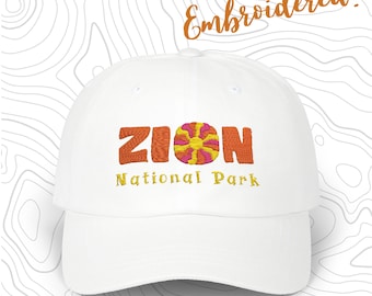 Zion National Park Hat, Zion gift, Utah Dad Hat, National Parks Gift, Zion National Park Dad hat, UT Hat, Embroidered Dad Hat, Orange Zion