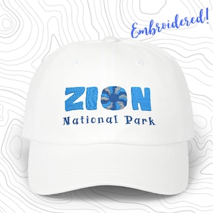 Zion National Park Hat, Zion gift, Utah Dad Hat, National Parks Gift, Zion National Park Dad hat, UT Dad Hat, Embroidered Dad Hat, Blue Zion