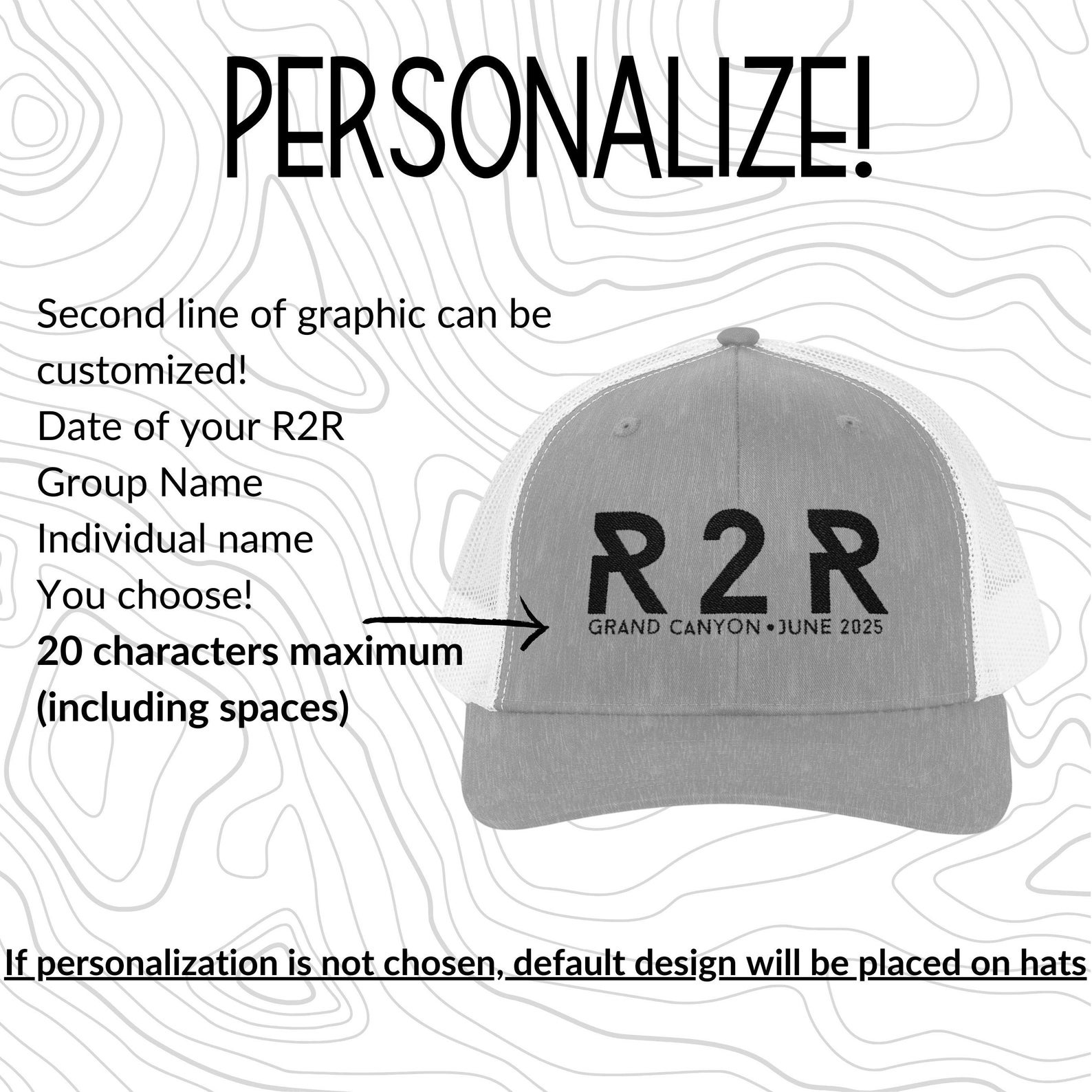 Personalized Rim to Rim Trucker Hat, Rim to Rim, Hiking, Black ...