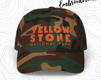 Custom Yellowstone Dad Hat, US National Park, Yellowstone National Park, Wyoming Dad Hat, Embroidered Dad Hat, Yellowstone Gifts, Hiking Cap
