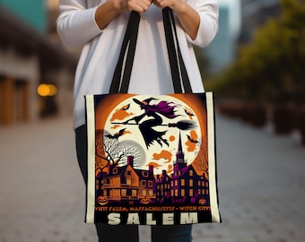 Visit Salem - Witch City Tote Bag, Halloween Tote Bag, Salem Witch Trials Bag, Witchy Tote Bag, Personalized Witch Bag, Salem Massachusetts