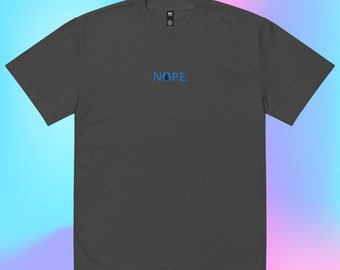 Blue Mana &#39;NOPE.&#39; Magic the Gathering Embroidered T-Shirt – Show Your Spellslinging Style!