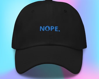 Minimalist Magic The Gathering Blue Mana &#39;NOPE.&#39; Embroidered Dad Hat - Lowkey MTG Accessories