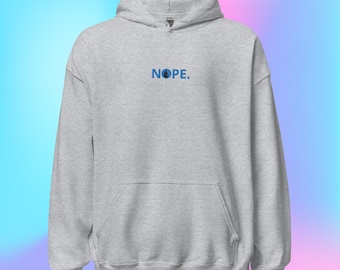 Blue Mana &#39;NOPE.&#39; Magic the Gathering Embroidered Hoodie – Show Your Spellslinging Style!
