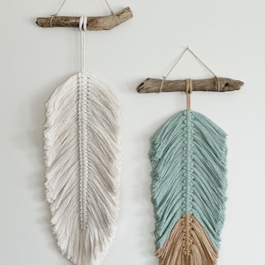 Macrame Feather Bohemian Wall Hanging, Wall Art, Wall Decor, Boho Wall Art, Fiber Art, Macrame Wall Hanging, Macrame Leaf