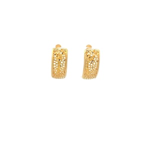 14 Karat Yellow Gold Half Hoop Earrings